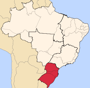 Localizacion de la Region Sud de Brasil.