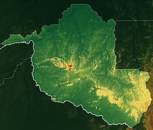 Mapa do estado de Rondônia com a divisão municipal e a distribuição da