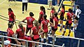 The Fresno State women's volleyball team during a match against the California Golden Bears in Berkeley. The Golden Bears won 3 sets to 0.