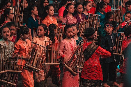 Angklung, traditional music instrument of Sundanese people in Banten and West Java