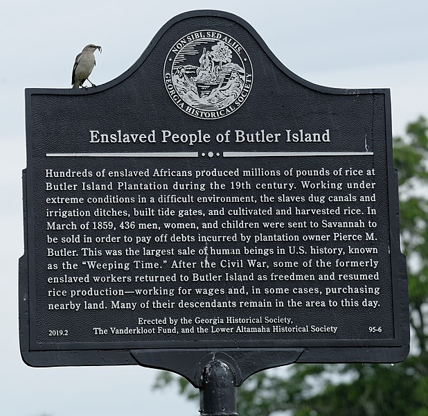 File:Butler Plantation Weeping Time historical marker, McIntosh County, GA, US.jpg