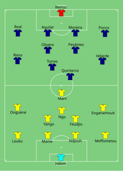 Line up Cameroon against Ecuador