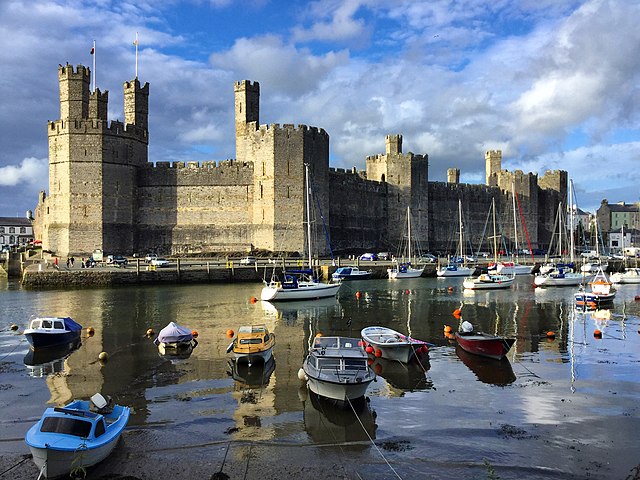 Caernarfon Castle and dock