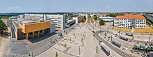 Panoramisch perspectief van de universiteitslocatie Reichenhainer Straße van de TU Chemnitz.