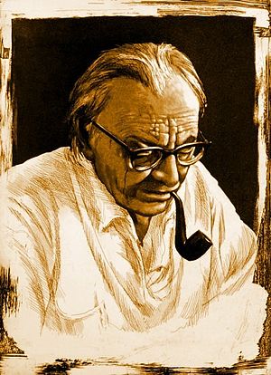 Deutsch: Portrait Carl Orff Radierung und gesc...