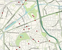 Carte archéologique de Paris - Paris 19e Inventaire des lieux d'inhumation des morts de la Commune de Paris