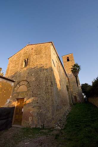 Facade and bell tower Chiesa di San Pietro a Cedda Poggibonsi.jpg