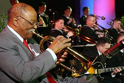 Terry performing with the Great Lakes Navy Band Jazz Ensemble