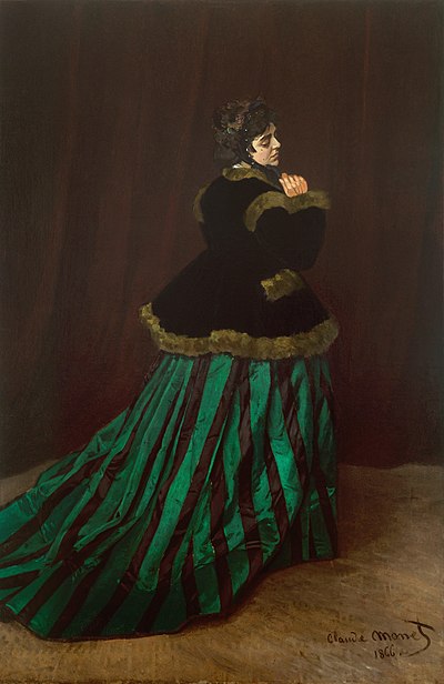 The Woman in the Green Dress, Camille Doncieux, 1866, Kunsthalle Bremen