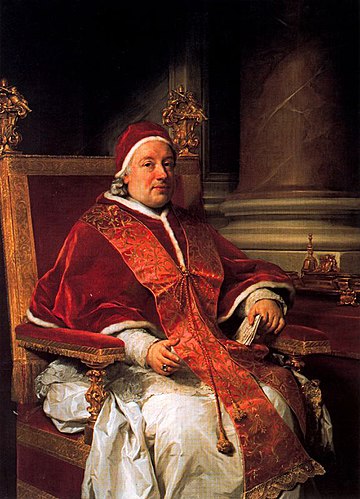 Paus Clemens XIII,overleden in 1769