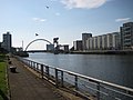 Clyde Waterfront walk looking west to the Clyde Arc Bridge (27459180087).jpg