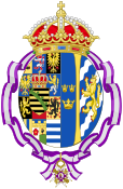 Coat of Arms of Carola of Vasa, Queen of Saxony (Order of Maria Luisa).svg