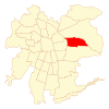 Map of La Reina commune within Greater Santiago