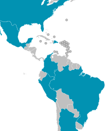 Countries in which Viva Air operated (December 2022) Countries in which Viva Air operates.svg