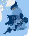 Counties in County cricket, by division