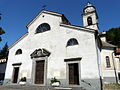 Facciata della chiesa di Santa Croce, Crocefieschi, Liguria, Italia