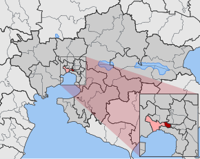 Карта общины: 1 — Амбелокипи[греч.] 2 — Менемени