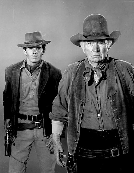 Dack Rambo and Walter Brennan, stars of The Guns of Will Sonnett.