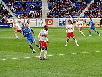 Richards playing for New York Red Bulls in 2012 Dane Richards vs Montreal Impact 2012.jpg