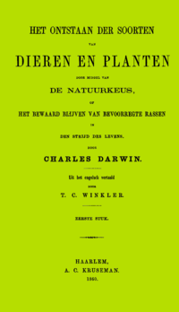 Darwin – Het ontstaan der soorten (1860) titel.png