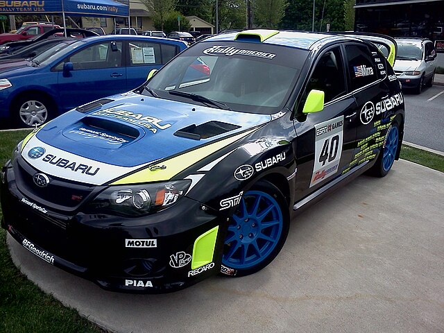 Mirra's Subaru rally car