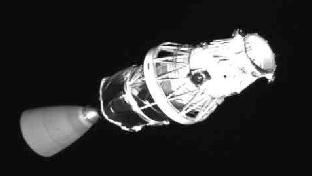 Spent upper stage of a Delta II rocket, photographed by the XSS 10 satellite