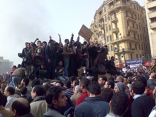 Demonstrators on Army Truck in Tahrir Square, Cairo