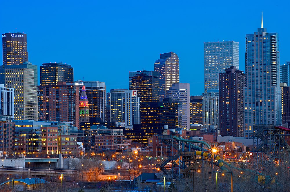 The population density of Denver in Colorado is 401.36 square kilometers (154.97 square miles)