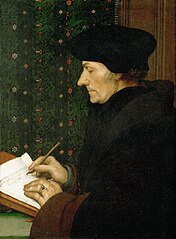 Hans Holbein der Jüngere – Schreibender Erasmus von Rotterdam