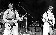 Devo performing live in Atlanta, Georgia, 1978: Bob Casale and Gerald Casale