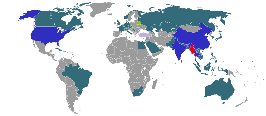 Daftar perwakilan diplomatik Myanmar