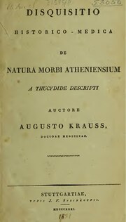 Миниатюра для Файл:Disquistio historico-medica de natura morbi Atheniensium a Thucydide descripti (IA b30356969).pdf