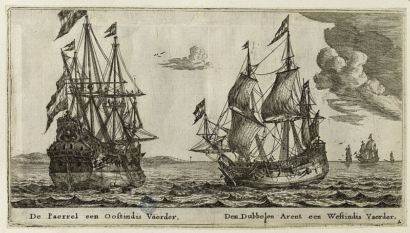 File:Divers bateaux et vues d'Amsterdam n°2 De Paerrel een Oostindis Vaerder (Hollstein 42), GDUT9980.jpg