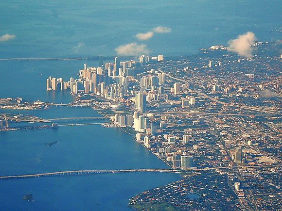 Aerial view of Downtown Miami in June 2008