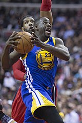 Draymond Green was an All-NBA Second Team member in 2015-16. Draymond Green against Washington (cropped).jpg