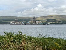 Laid up drillships at Hunterston jetty, from Great Cumbrae Drillships at Hunterston jetty, from Cumbrae.jpg