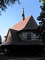 English: Saint Michael Archangel church in Dwernik Polski: cerkiew greko-kat. , ob. kościół rzym.-kat. par. p.w. św. Michała Archanioła (przeniesiona w 1980 r. z Lutowisk)