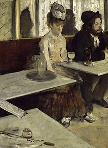 L'Absinthe, an 1876 portrait by Edgar Degas Edgar Degas - In a Cafe - Google Art Project 2.jpg