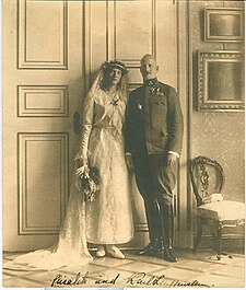 Svatební fotografie Karla Aloise z Lichtenštejna a Alžběty z Urachu, 5. dubna 1921