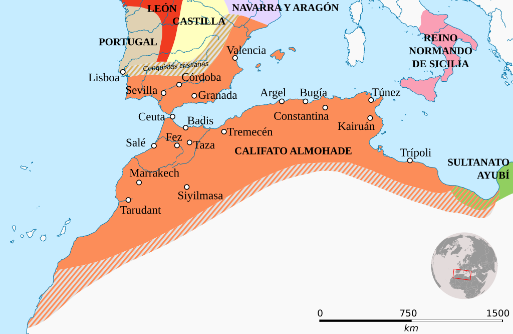 mapka imperium Almohadow