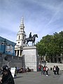 Equestrian statue of King George IV in Trafalgar Square wearing a funny hat by Stephen Jones as part of an art project called Hatwalk in 2012.jpg