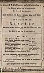 Theaterzettel zur „Fidelio“-Uraufführung 1814
