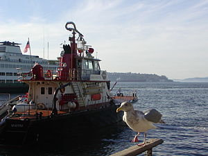 Fireboat Seattle және Seagull.jpg бастығы