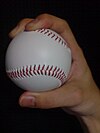 Finger grip on a four-seam fastball Four-seam fastball 2.JPG