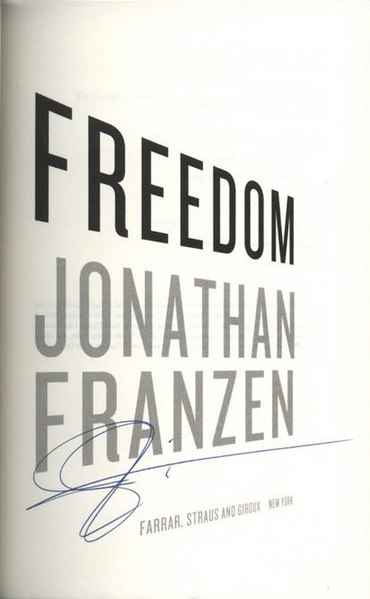 File:Freedom (2010 title page, signed by Jonathan Franzen).jpg