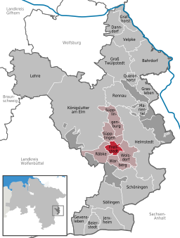 Läget för kommunen Frellstedt i Landkreis Goslar