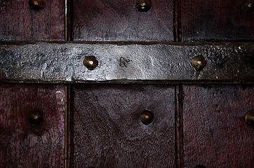 Door hinge with convict arrow indicating this was built by convicts