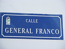 A street named after Franco in Los Cristianos on Tenerife, March 2007 General Franco Calle.JPG