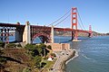 Golden Gate Bridge with Fort Point in San Francisco, California, USA