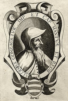 Ludovico I Gonzaga, elected in 1328 as the first capitano del popolo of the city of Mantua Gonzaga-Portraits G 0276 III 11.jpg